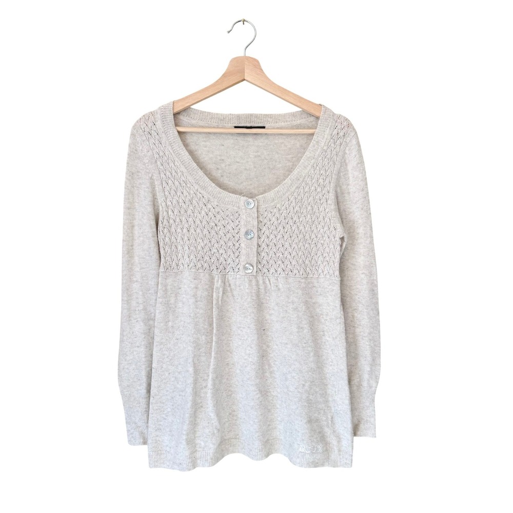 Y2K BCBG Angora Wool Blend Empire Waist Top Size Small